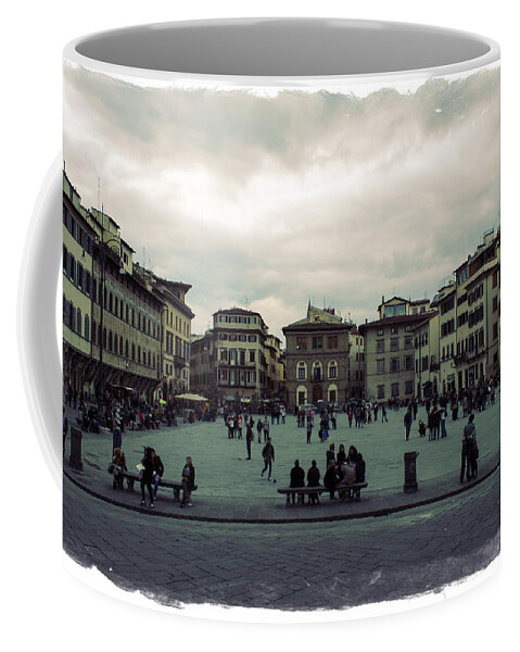 Travel Coffee Mug featuring the photograph A Square in Florence Italy by Wade Brooks