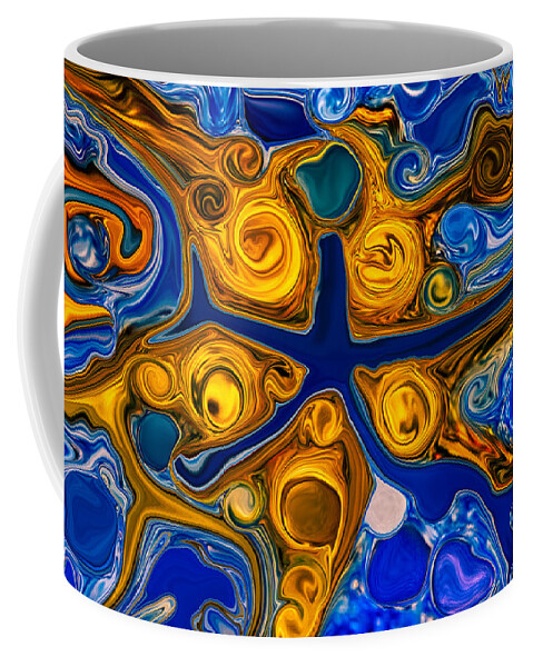 Blue Coffee Mug featuring the painting A Star is Born by Omaste Witkowski