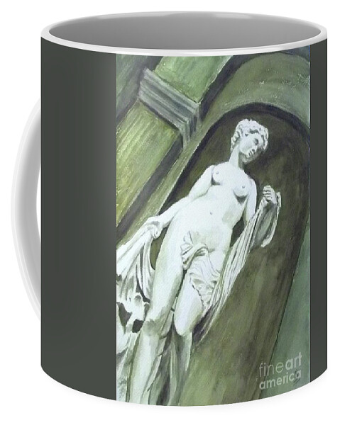 Statue Coffee Mug featuring the painting A Statue at the Toledo Art Museum - Ohio by Yoshiko Mishina