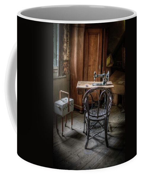 Schwartzwald Coffee Mug featuring the digital art A stitch in time by Nathan Wright