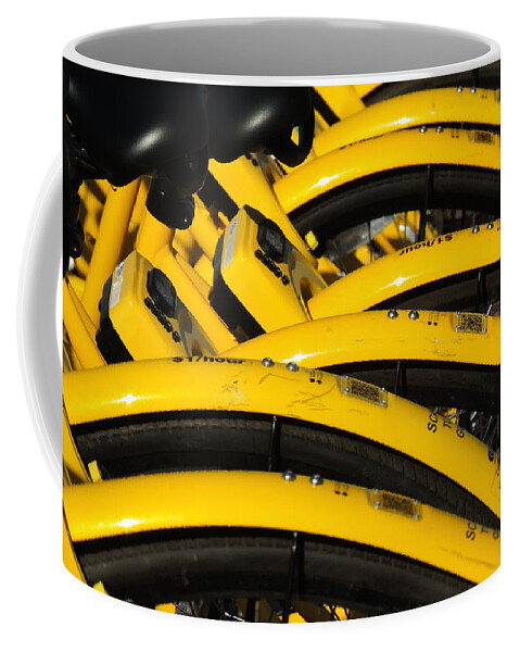 A Study In Black And Yellow Coffee Mug featuring the photograph A Study in Black and Yellow by Bill Tomsa