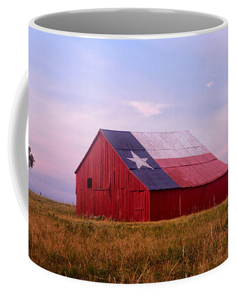 Texas Coffee Mug featuring the photograph A Texas Star Barn by Ronda Kimbrow