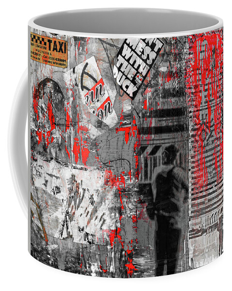 Collage Coffee Mug featuring the digital art A tourist in Italy by Gabi Hampe