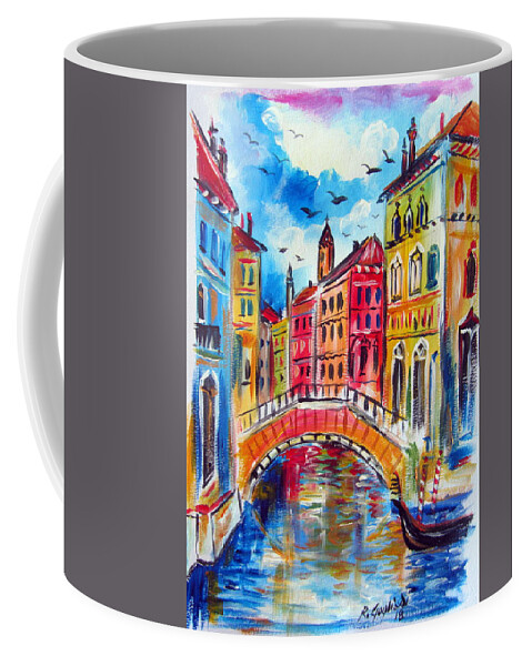 Venice Coffee Mug featuring the painting A Venetian Bridge by Roberto Gagliardi