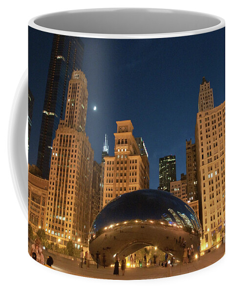 Anish Kapoor Coffee Mug featuring the photograph A View from Millenium Park at Night by David Levin