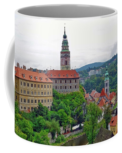 Cesky Krumlov Coffee Mug featuring the photograph A View Of the Cesky Kromluv Castle Complex In The Czech Republic by Rick Rosenshein