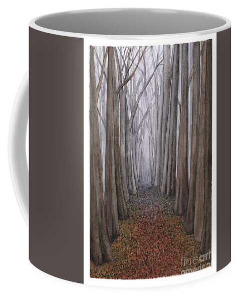 Forest Coffee Mug featuring the painting A Walk in the Woods by Hilda Wagner
