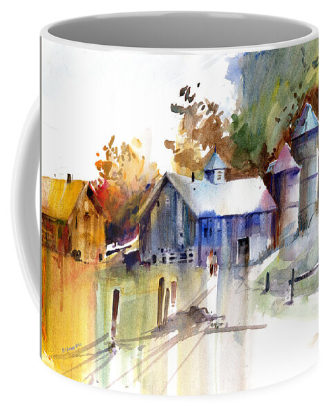 New England Scenes Coffee Mug featuring the painting A Walk to the Barn by P Anthony Visco