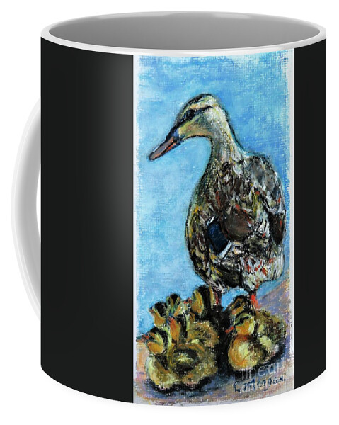 Duck Coffee Mug featuring the painting A Watchful Eye by Laurie Morgan