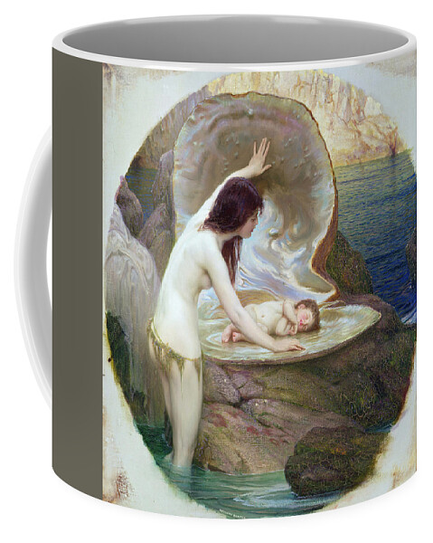 Herbert James Draper Coffee Mug featuring the painting A Water Baby by Herbert James Draper