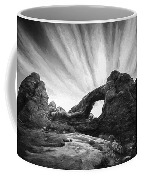 Arches Coffee Mug featuring the digital art A Window to the Sky II by Jon Glaser