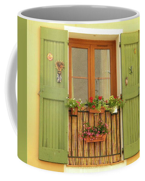 Provence Coffee Mug featuring the photograph A window to...Provence by Manuela Constantin