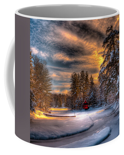 A Winter Sunset Coffee Mug featuring the photograph A Winter Sunset by David Patterson