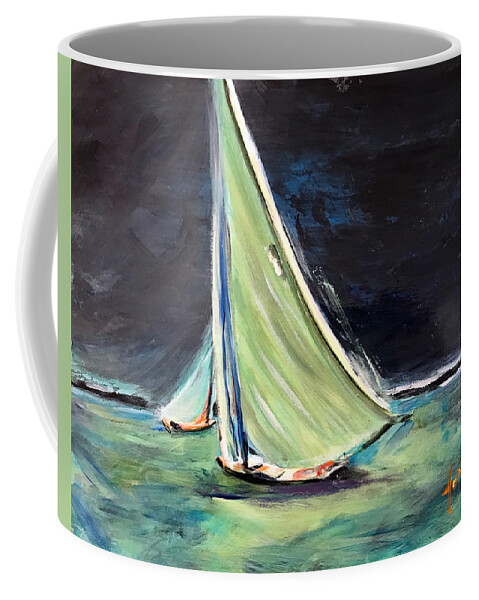 Hope Town Coffee Mug featuring the painting Abaco Dinghy Race I by Josef Kelly