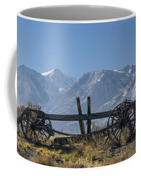Abandoned Wagon In The High Sierra Nevada Mountains Coffee Mug featuring the photograph Abandoned Wagon In The High Sierra Nevada Mountains by Frank Wilson