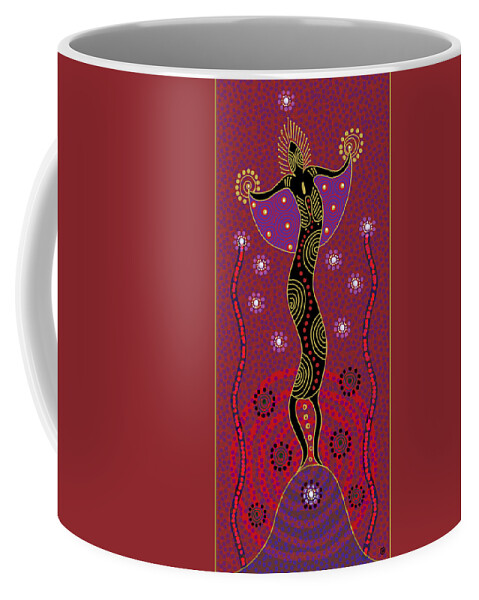 Abstract Coffee Mug featuring the digital art Aboriginal Queen by Gary Grayson