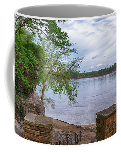 Cave In Rock Coffee Mug featuring the photograph Above Cave In Rock Panorama by Susan Rissi Tregoning