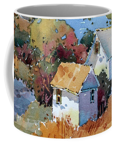 Blue Coffee Mug featuring the painting Above the Pacific by Joyce Hicks