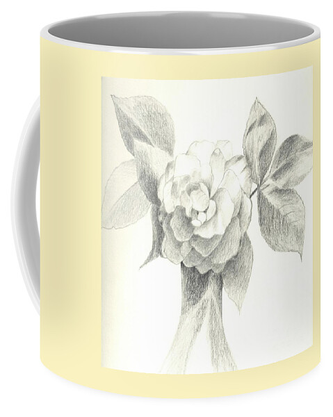Rose Coffee Mug featuring the drawing Abracadabra by Helena Tiainen