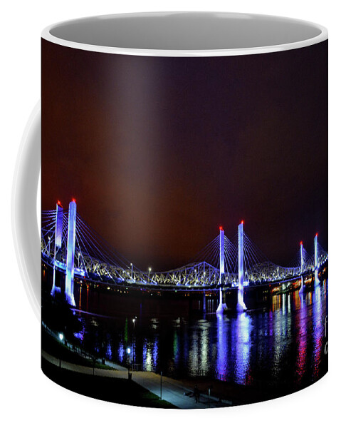 Louisville Coffee Mug featuring the photograph Abraham Lincoln Bridge at Night by FineArtRoyal Joshua Mimbs
