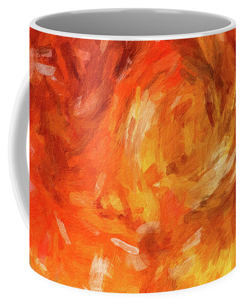 Brushstroke Coffee Mug featuring the digital art Abstract 106 digital oil painting on canvas full of texture and brig by Amy Cicconi