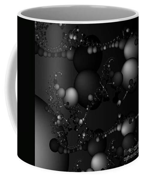 Abstract Coffee Mug featuring the digital art Abstract 119 BW by Rolf Bertram