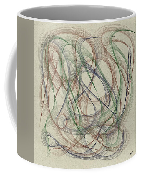 Abstract Coffee Mug featuring the painting Abstract 2018-1 by Marian Lonzetta