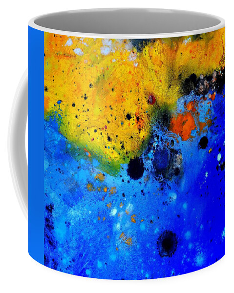 Abstract Coffee Mug featuring the painting Abstract 767b by Pol Ledent