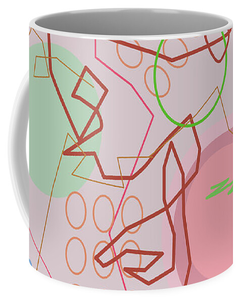 Pink Coffee Mug featuring the digital art Abstract 8 pink by April Burton