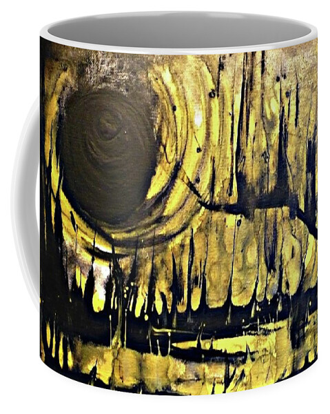 Gold Coffee Mug featuring the painting Abstract 8 by 'REA' Gallery