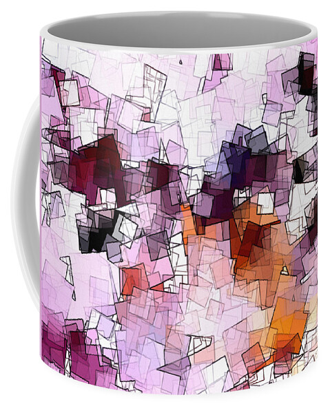 Geometric Abstraction Coffee Mug featuring the digital art Abstract and Minimalist Art Made of Geometric Shapes by Inspirowl Design