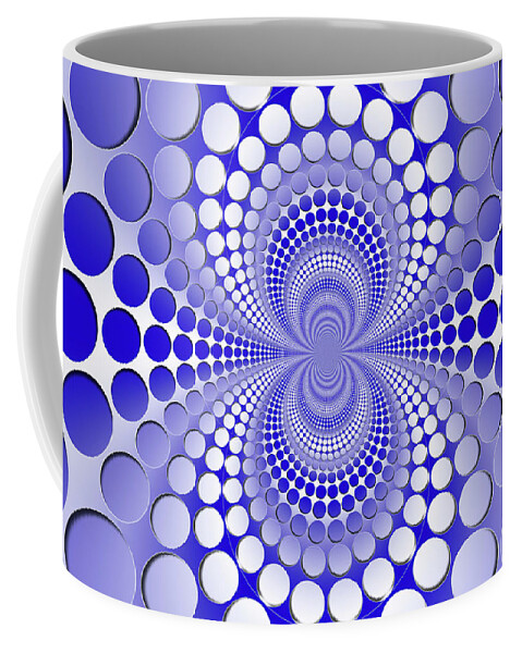 Abstract Coffee Mug featuring the digital art Abstract blue and white pattern by Vladimir Sergeev