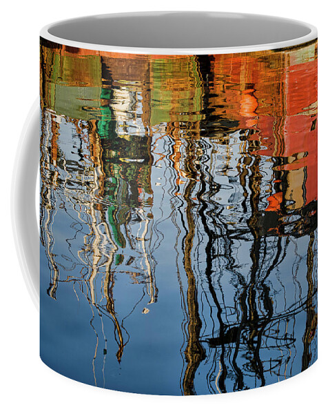 Abstract Coffee Mug featuring the photograph Abstract Boat Reflections IV by David Gordon