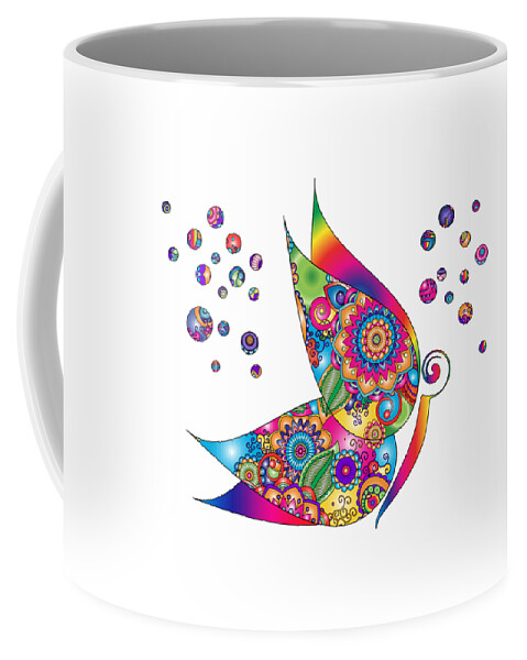 Butterfly Coffee Mug featuring the digital art Abstract Colorful Butterfly by Serena King