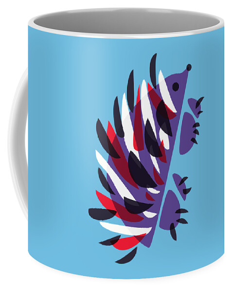 Hedgehog Coffee Mug featuring the digital art Abstract Colorful Hedgehog by Boriana Giormova