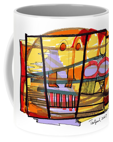 Abstract Coffee Mug featuring the drawing Abstract Drawing Sixty-Seven by Lynne Taetzsch