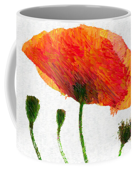 Rafael Salazar Coffee Mug featuring the mixed media Abstract Flower 0723 by Rafael Salazar