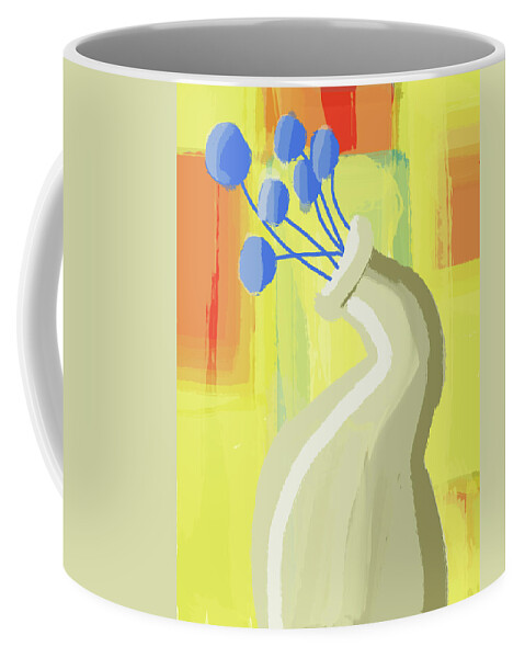 Abstract Flower Vase Coffee Mug featuring the digital art Abstract flower vase 2 by Keshava Shukla