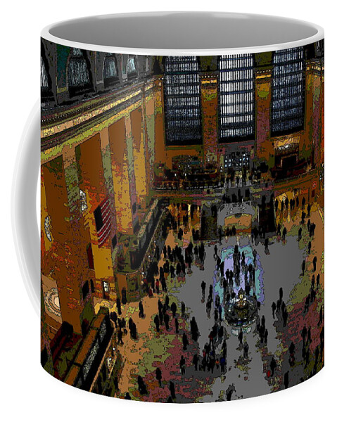 Grand Central Terminal Coffee Mug featuring the photograph Abstract - From Catwalk of Grand Central Terminal by Jacqueline M Lewis