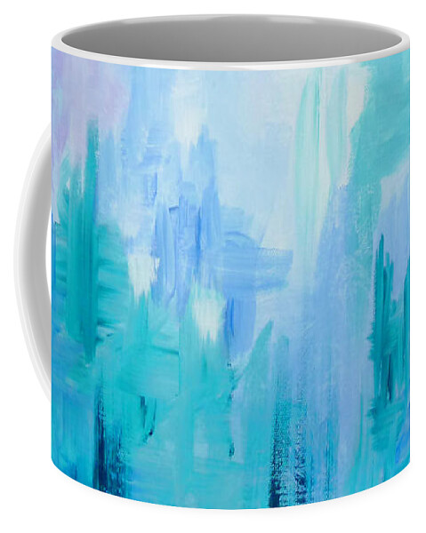 Abstract Coffee Mug featuring the painting Abstract Frost 1 by Julia Underwood