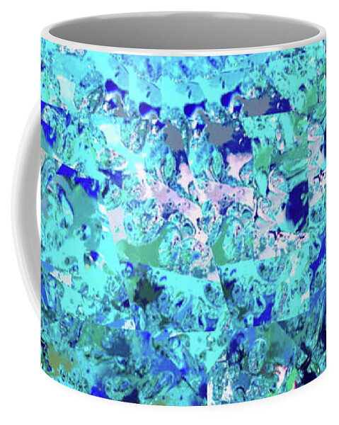 Abstract In Blue Coffee Mug featuring the digital art Abstract in Blue No. 56-2 by Sandy Taylor
