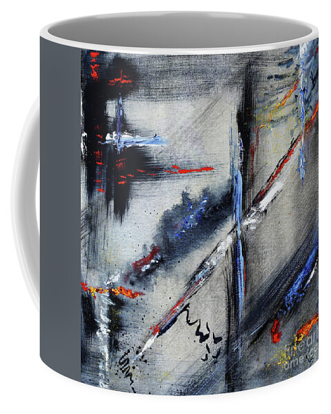 Abstract Coffee Mug featuring the painting Abstract by Karen Fleschler