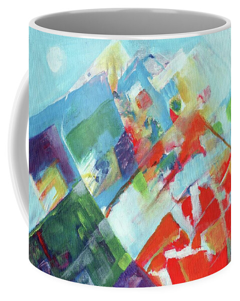 Abstract Coffee Mug featuring the painting Abstract landscape1 by Mary Armstrong