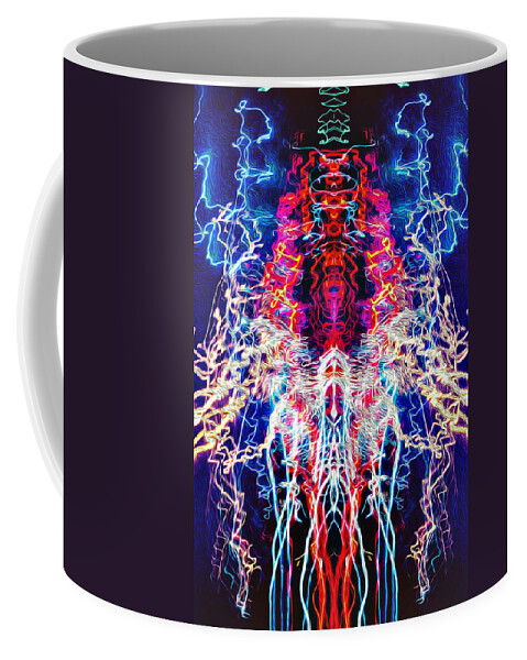 Light Coffee Mug featuring the photograph Abstract Lightpainting Oil Style Unique Poster Image by John Williams