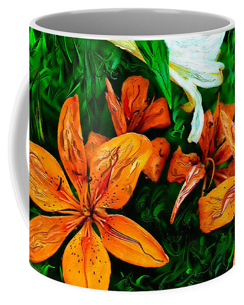 Lily Coffee Mug featuring the photograph Abstract Lilies Expression by Anna Louise