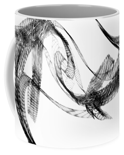Dolphins Coffee Mug featuring the digital art Abstract of Dolphins in Courting Ritual by Debra Lynch