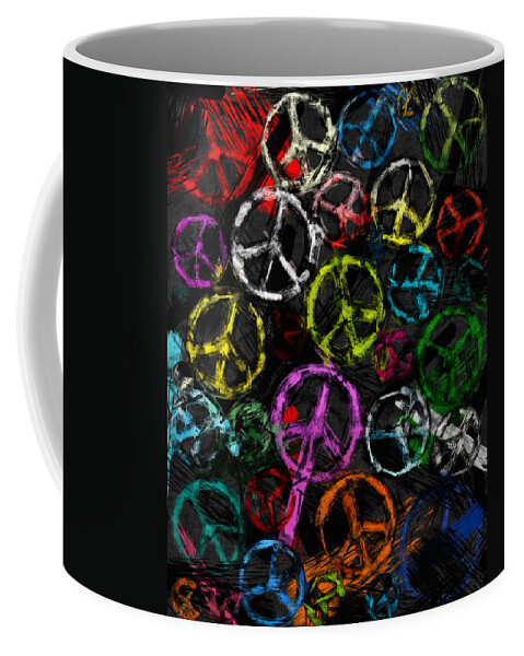 Peace Coffee Mug featuring the photograph Abstract Peace Signs Collage by David G Paul