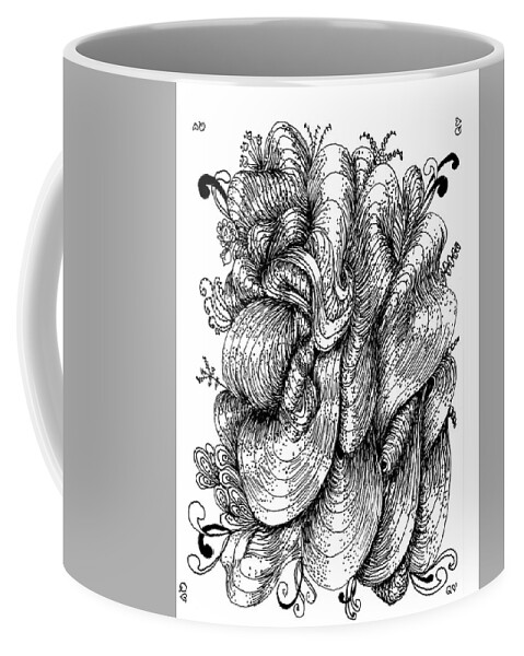 Pen Coffee Mug featuring the drawing Abstract by Quwatha Valentine