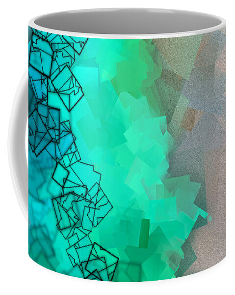 Abstract Coffee Mug featuring the digital art Meander - Abstract Tiles No15.825 by Jason Freedman