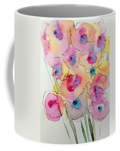 Flower Coffee Mug featuring the painting Abstract Wild Flowers by Britta Zehm